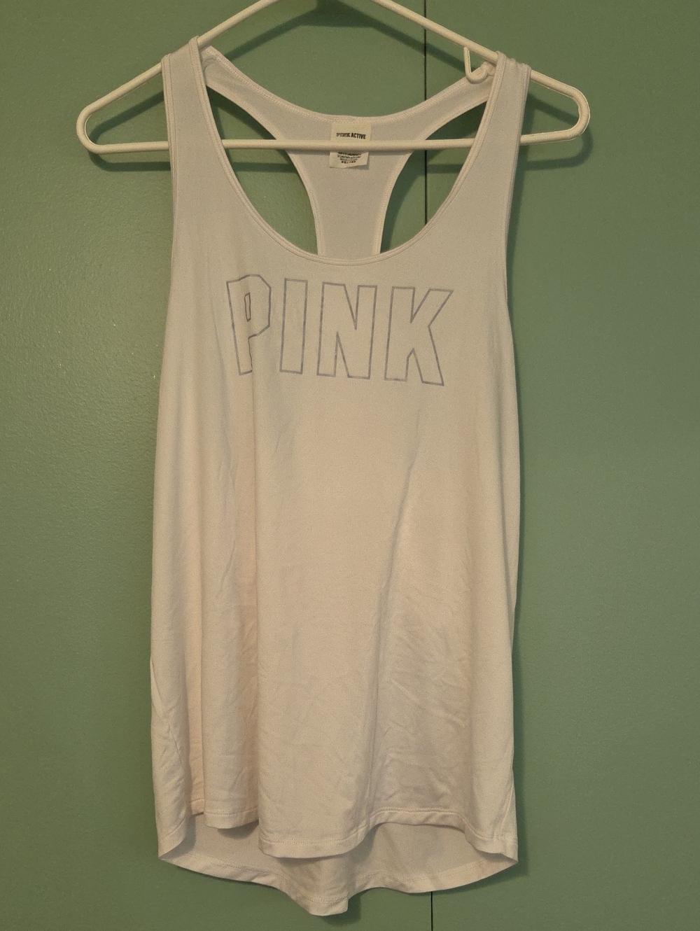 PINK Victoria's Secret White Racerback Tank Size Small